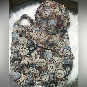 Bear ball cap and crossbody bag
